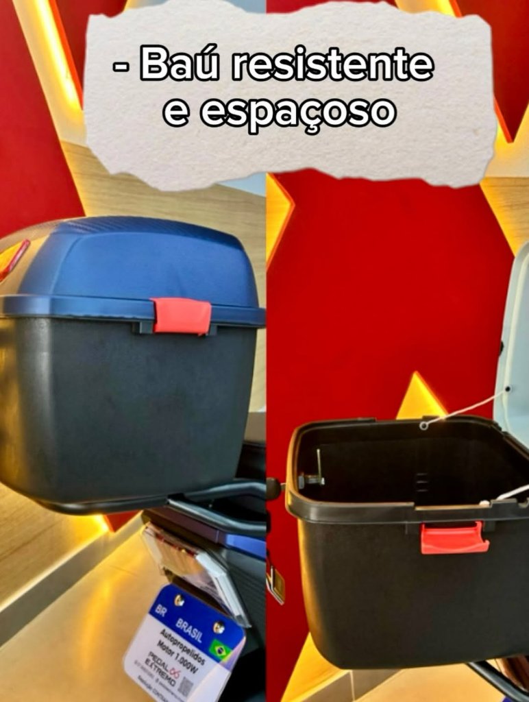 Baú resistente e espaçoso da scooter elétrica Maxus 1000W